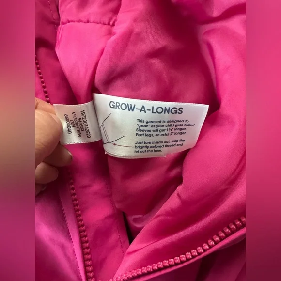 Lands' End Kids Pink Squall Waterproof Insulated Iron Knee Snow Bibs Kids 8 - Picture 8 of 10